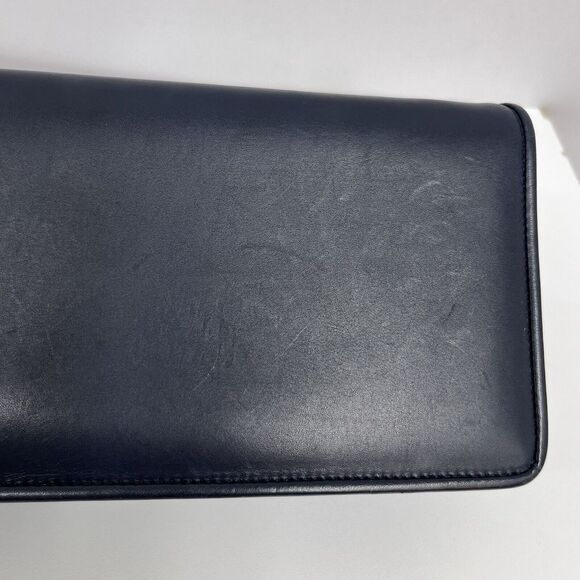 Vintage Salvatore Ferragamo Leather‎ Shoulder Bag or Clutch Navy Blue Rectangle - Picture 15 of 15